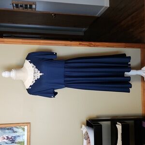 Vintage lace collar dress, women 12P